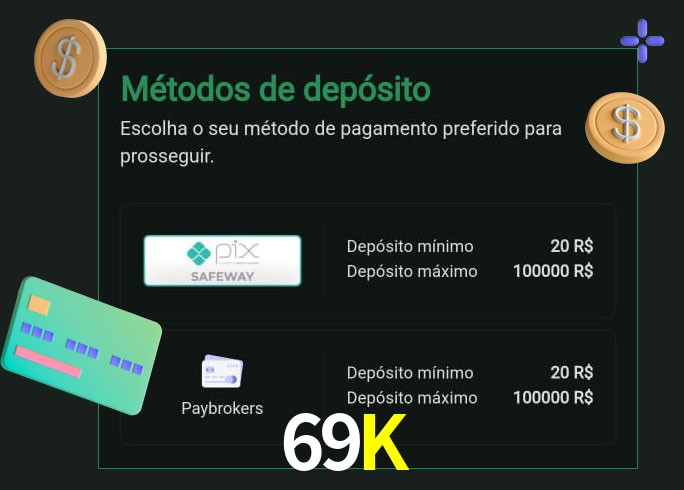 O cassino 69K oferece uma grande variedade de métodos de pagamento